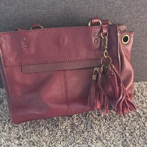 The Sak Burgundy Leather Crossbody Bag
